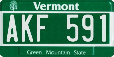 VT license plate AKF591