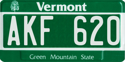 VT license plate AKF620