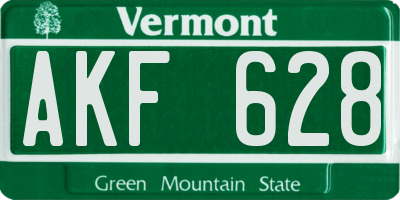 VT license plate AKF628