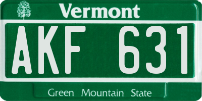 VT license plate AKF631