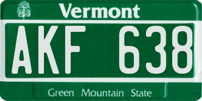 VT license plate AKF638