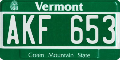 VT license plate AKF653