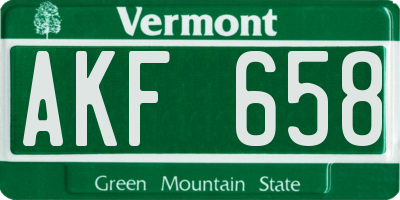 VT license plate AKF658