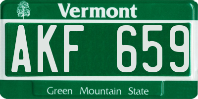 VT license plate AKF659