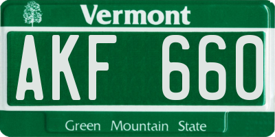 VT license plate AKF660