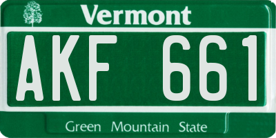VT license plate AKF661