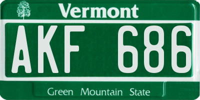 VT license plate AKF686