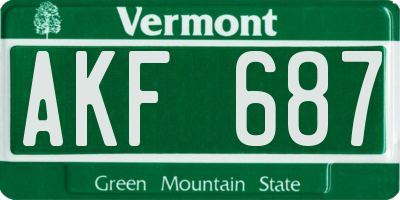 VT license plate AKF687