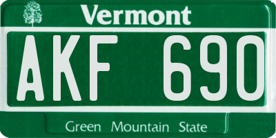 VT license plate AKF690