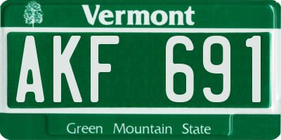 VT license plate AKF691