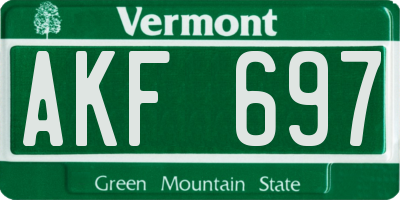 VT license plate AKF697