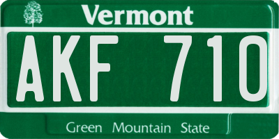 VT license plate AKF710