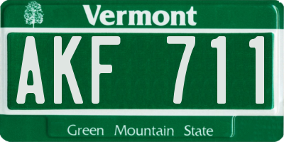 VT license plate AKF711