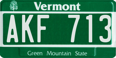 VT license plate AKF713