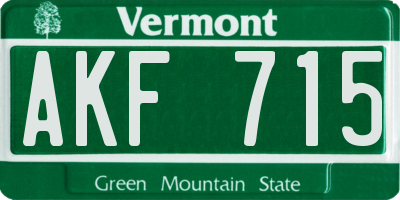 VT license plate AKF715