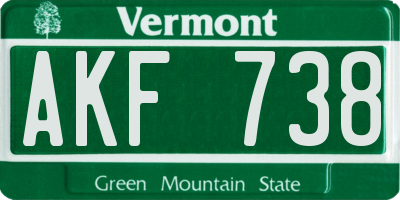 VT license plate AKF738