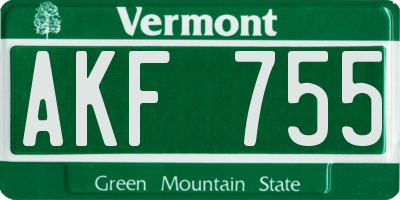 VT license plate AKF755