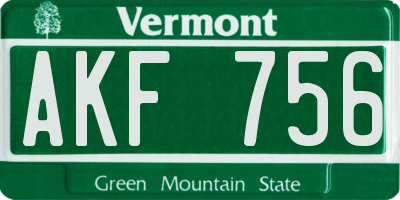 VT license plate AKF756