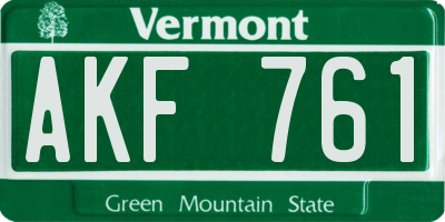 VT license plate AKF761