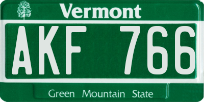 VT license plate AKF766
