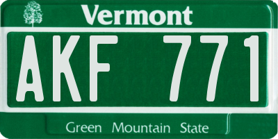 VT license plate AKF771