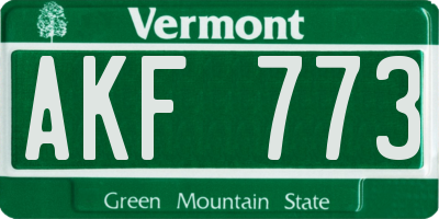 VT license plate AKF773