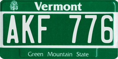 VT license plate AKF776