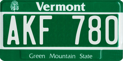 VT license plate AKF780