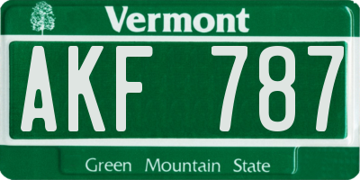 VT license plate AKF787