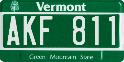 VT license plate AKF811