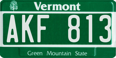 VT license plate AKF813