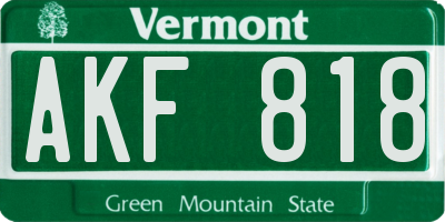 VT license plate AKF818