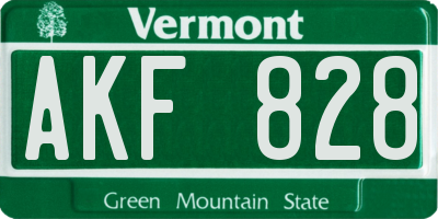 VT license plate AKF828
