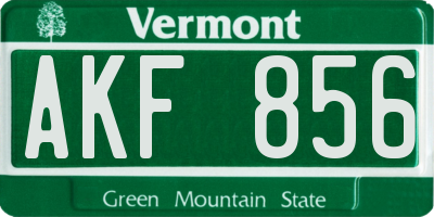 VT license plate AKF856