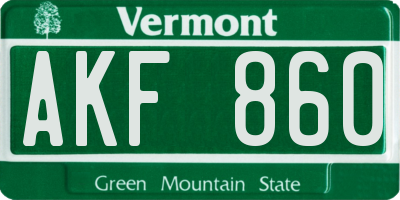 VT license plate AKF860