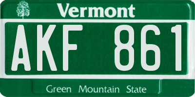 VT license plate AKF861