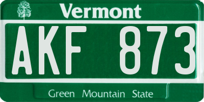 VT license plate AKF873