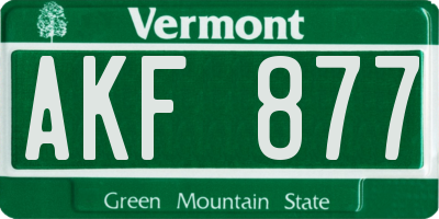 VT license plate AKF877