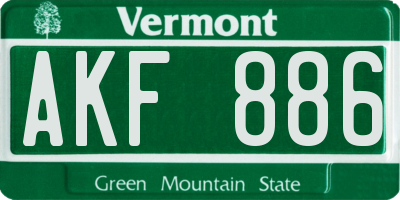 VT license plate AKF886