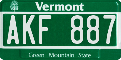 VT license plate AKF887