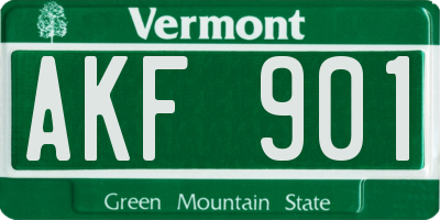 VT license plate AKF901