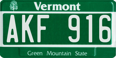 VT license plate AKF916
