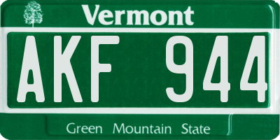 VT license plate AKF944