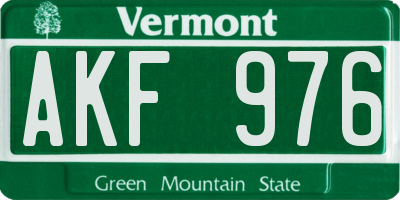 VT license plate AKF976
