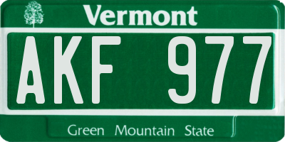 VT license plate AKF977