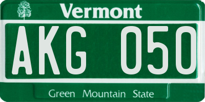 VT license plate AKG050