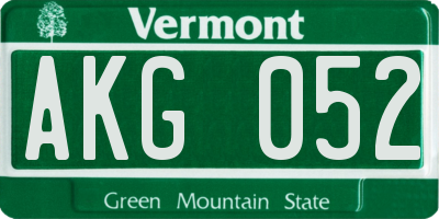 VT license plate AKG052