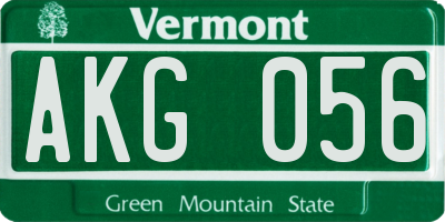 VT license plate AKG056