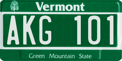VT license plate AKG101