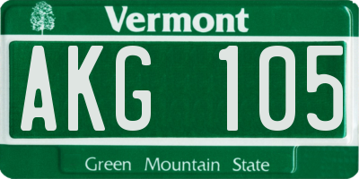 VT license plate AKG105